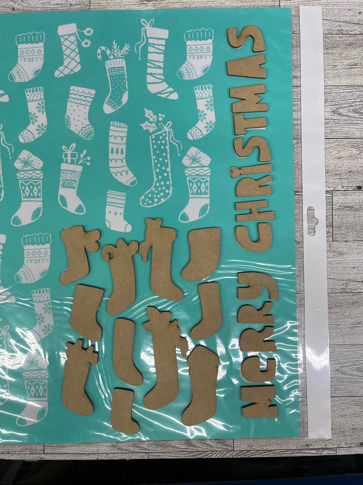 Christmas Stockings - Merry Christmas cutouts - unpainted wooden cutouts, ready for you to paint