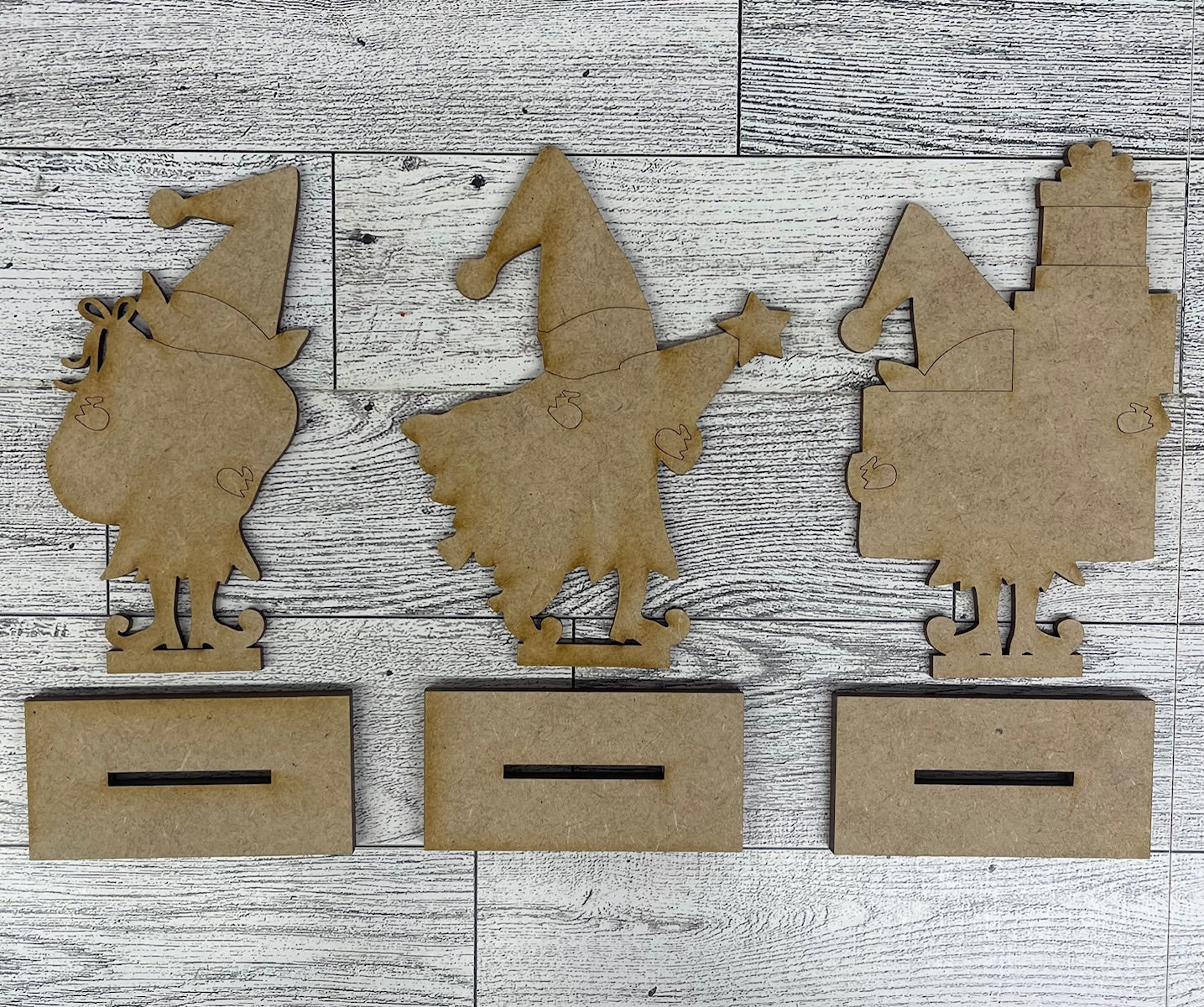 Santa's Elves cutouts - unpainted wooden cutouts, ready for you to paint