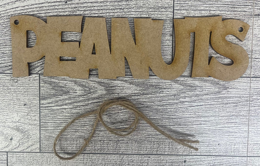 PEANUTS word and Zig Zag - Peanuts Gang Cutout unpainted wood ready for you to paint