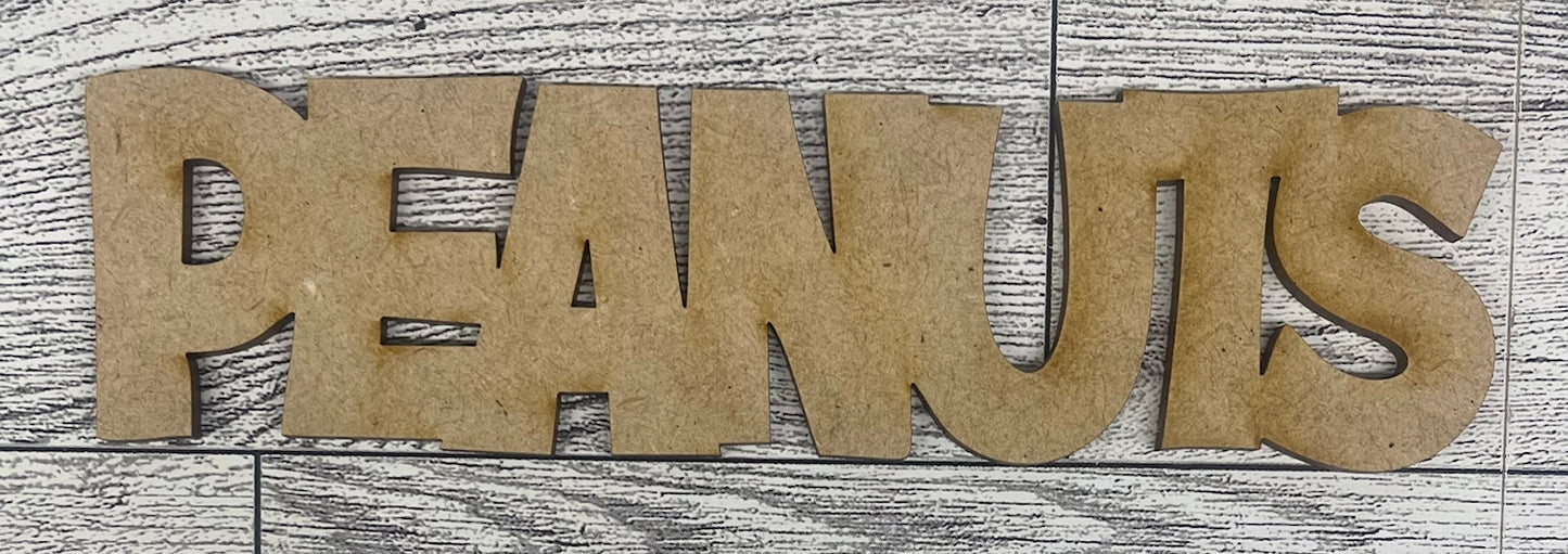 PEANUTS word and Zig Zag - Peanuts Gang Cutout unpainted wood ready for you to paint
