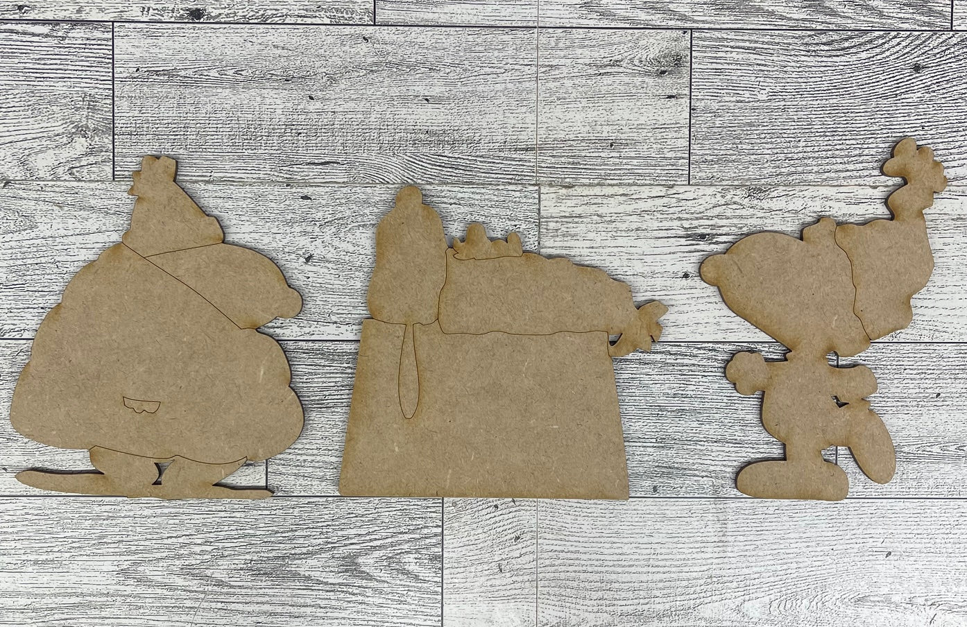 Cozy Snoopy Trio - Peanuts Gang Cutout unpainted wood ready for you to paint