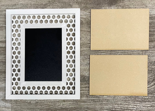 2 Inserts for Honeycomb Frame unpainted wood cutouts - ready for you to paint, white frame not included
