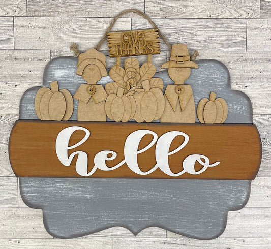 October 2025 Sign insert only - Hello Door Sign Insert only unpainted cutouts - doesn't include the door sign backer