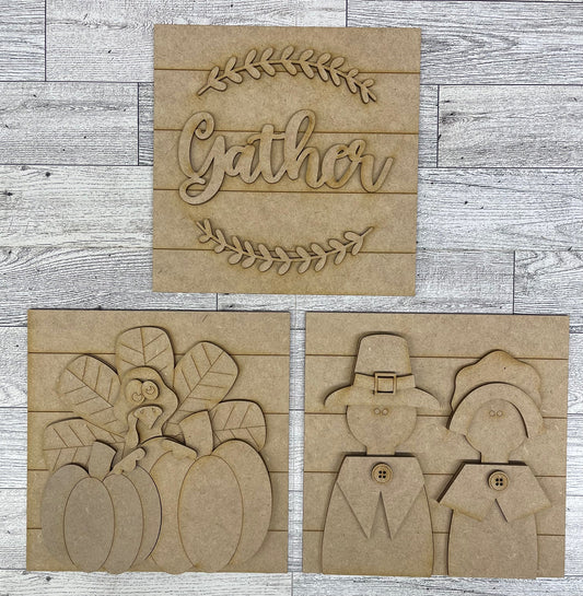 October 2025 Blocks only - House Leaning Ladder Blocks only - unpainted cutouts -doesn't include the House Leaning Ladder