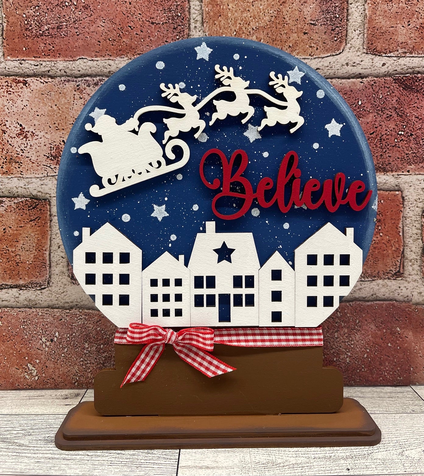 Believe Santa Christmas Stander - unpainted wood cutouts, ready for you to paint