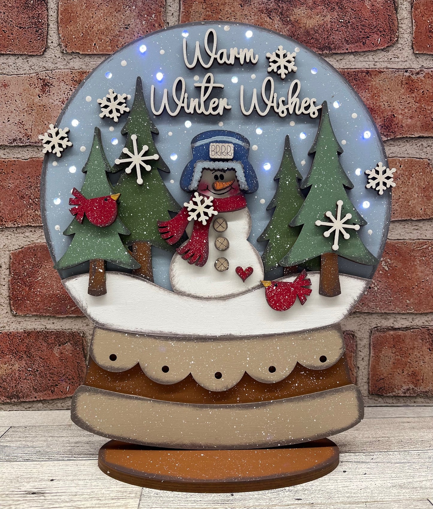 Large Snowman with Trees Stander with Lights - unpainted cutouts, ready for you to paint