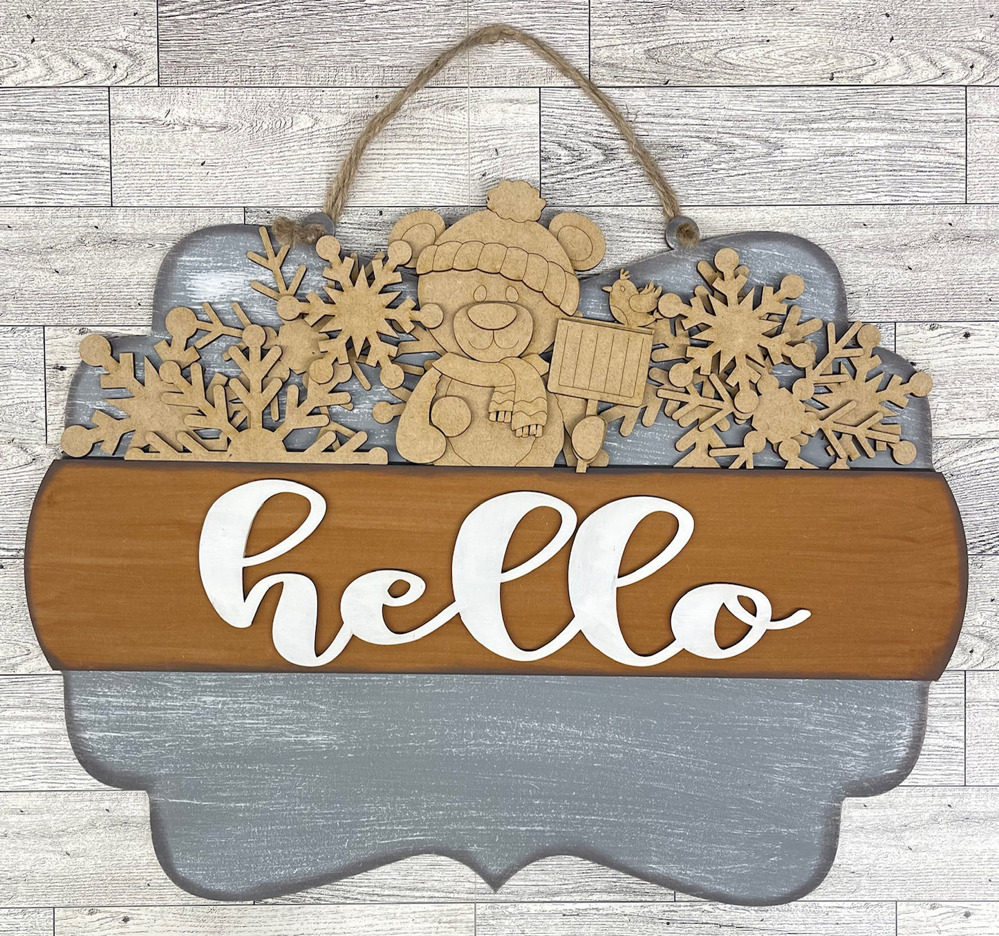 December 2025 Sign insert only - Hello Door Sign Insert only unpainted cutouts - doesn't include the door sign backer