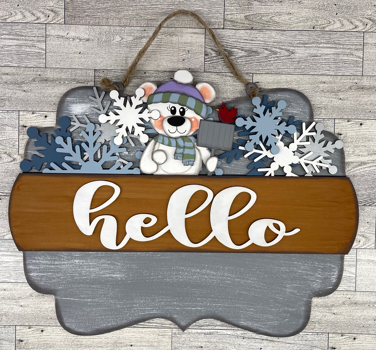 December 2025 Sign insert only - Hello Door Sign Insert only unpainted cutouts - doesn't include the door sign backer