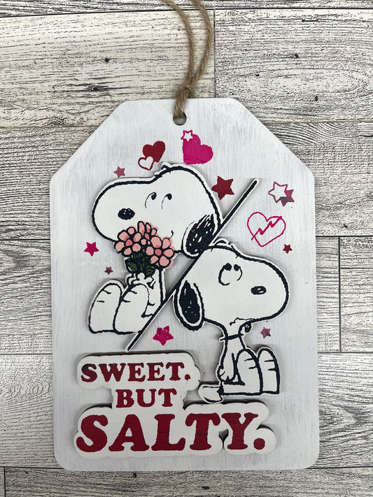 Peanuts Valentines Sweet but Salty Cutouts Only unpainted wood ready for you to paint