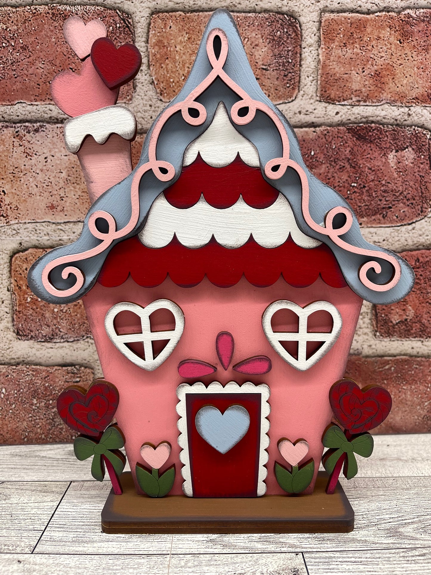 January Monthly Craft Kit - Valentine Dairy Cow themed - includes frame and plain arch or HOME arch frame - unpainted ready for you to finish