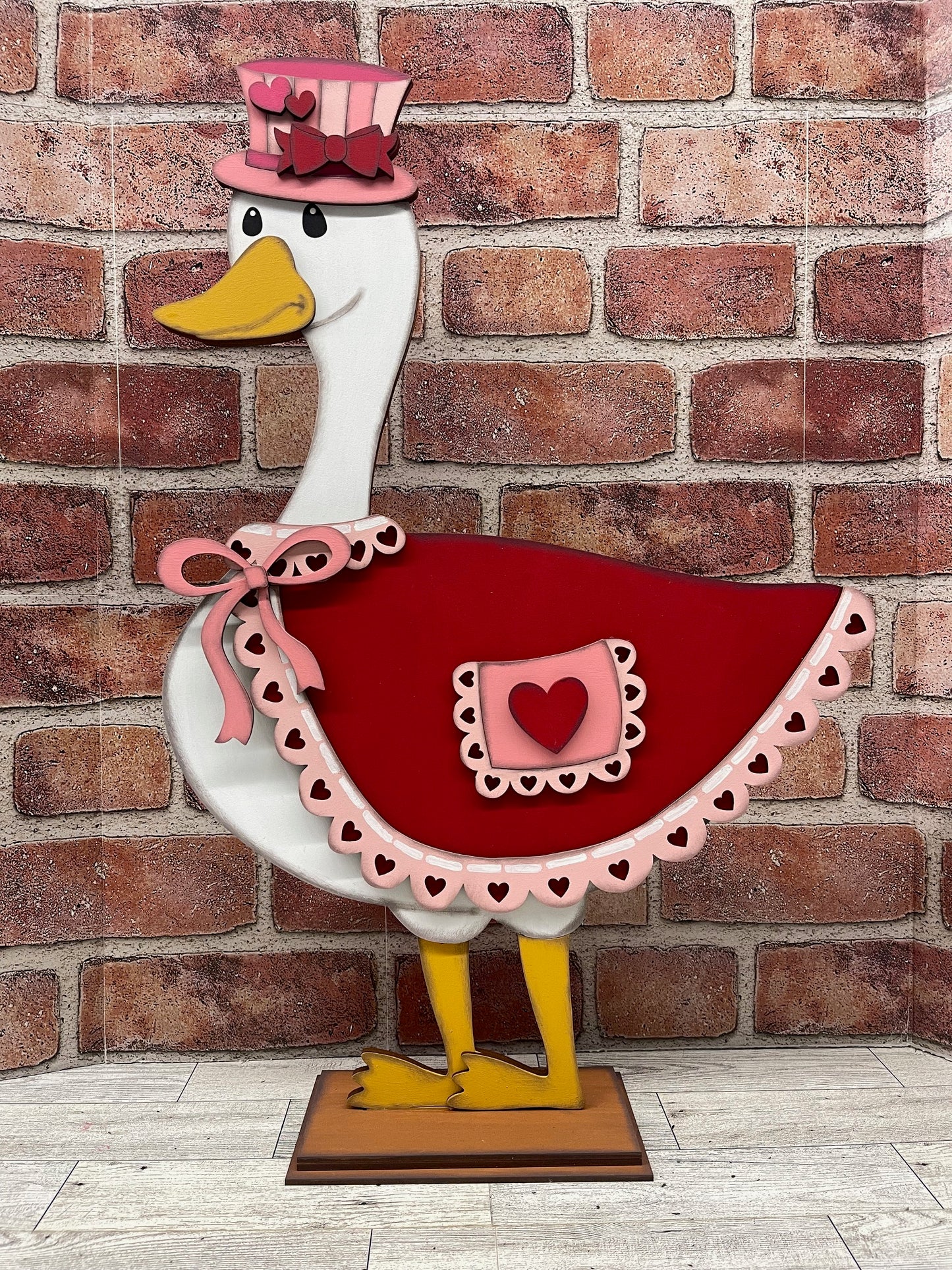 Goose - Valentines Outfit Only for Large 22 inch Front Porch Goose Stander - Unpainted wood cutouts ready for you to finish