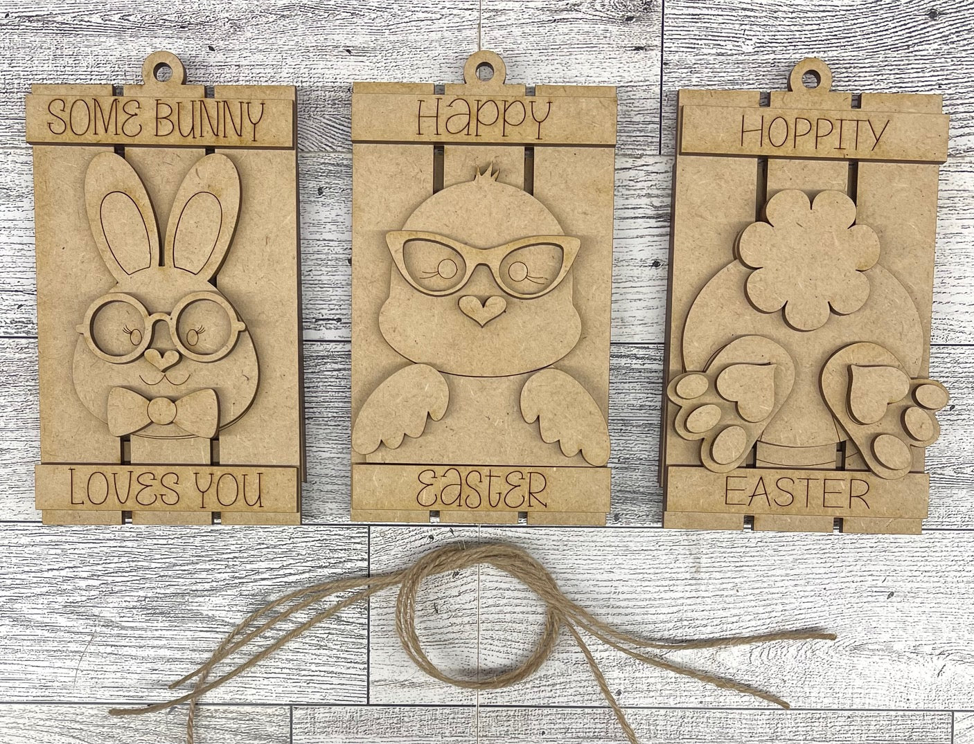 Easter Pallet Gift Card Ornaments - unpainted cutouts - ready for you to paint