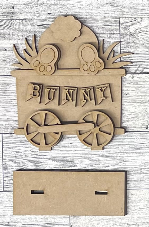 Easter Train - unpainted wood cutouts, ready for you to paint