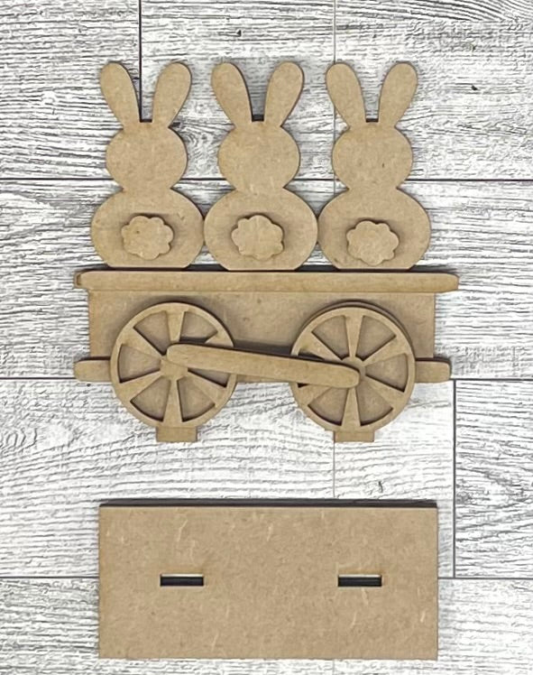 Easter Train - unpainted wood cutouts, ready for you to paint