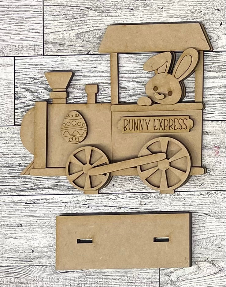 Easter Train - unpainted wood cutouts, ready for you to paint