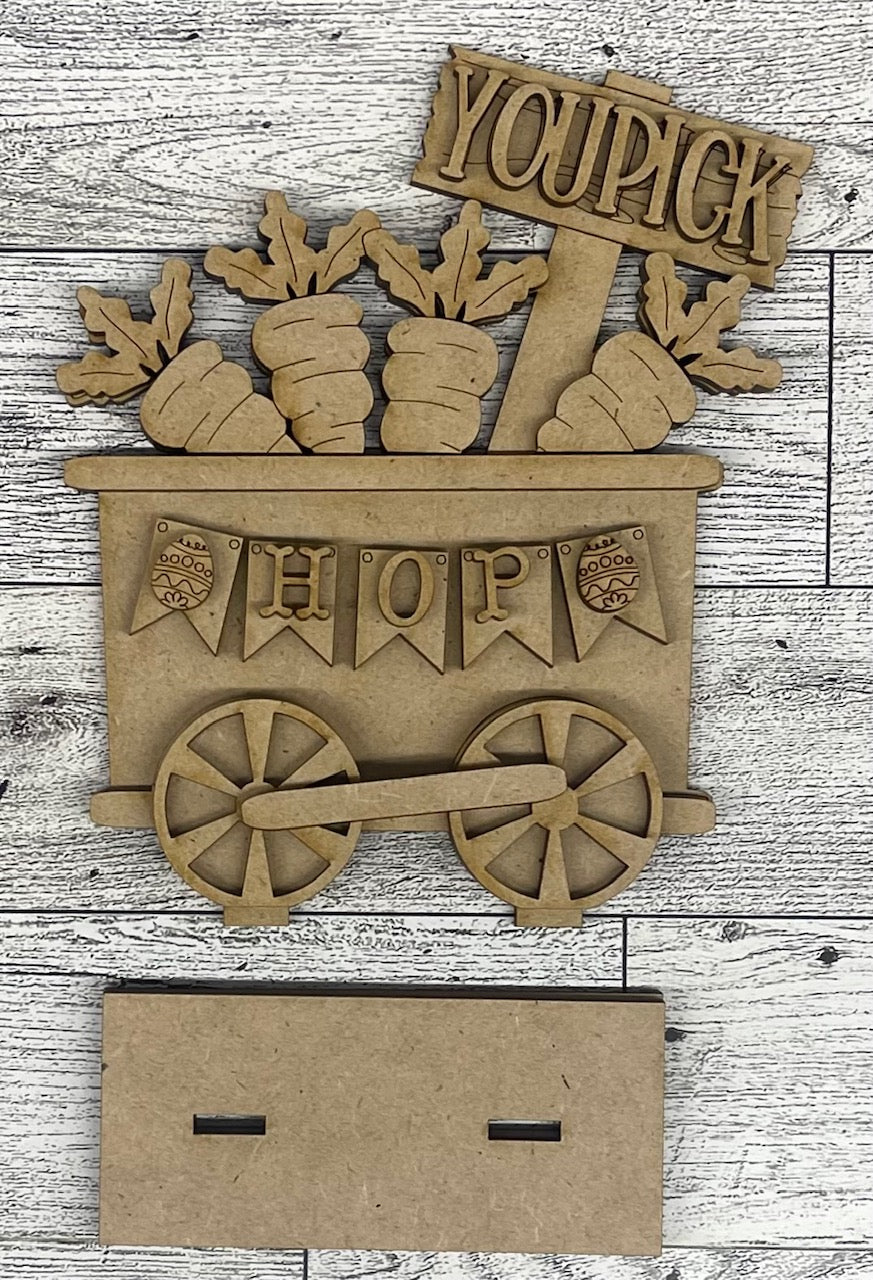 Easter Train - unpainted wood cutouts, ready for you to paint