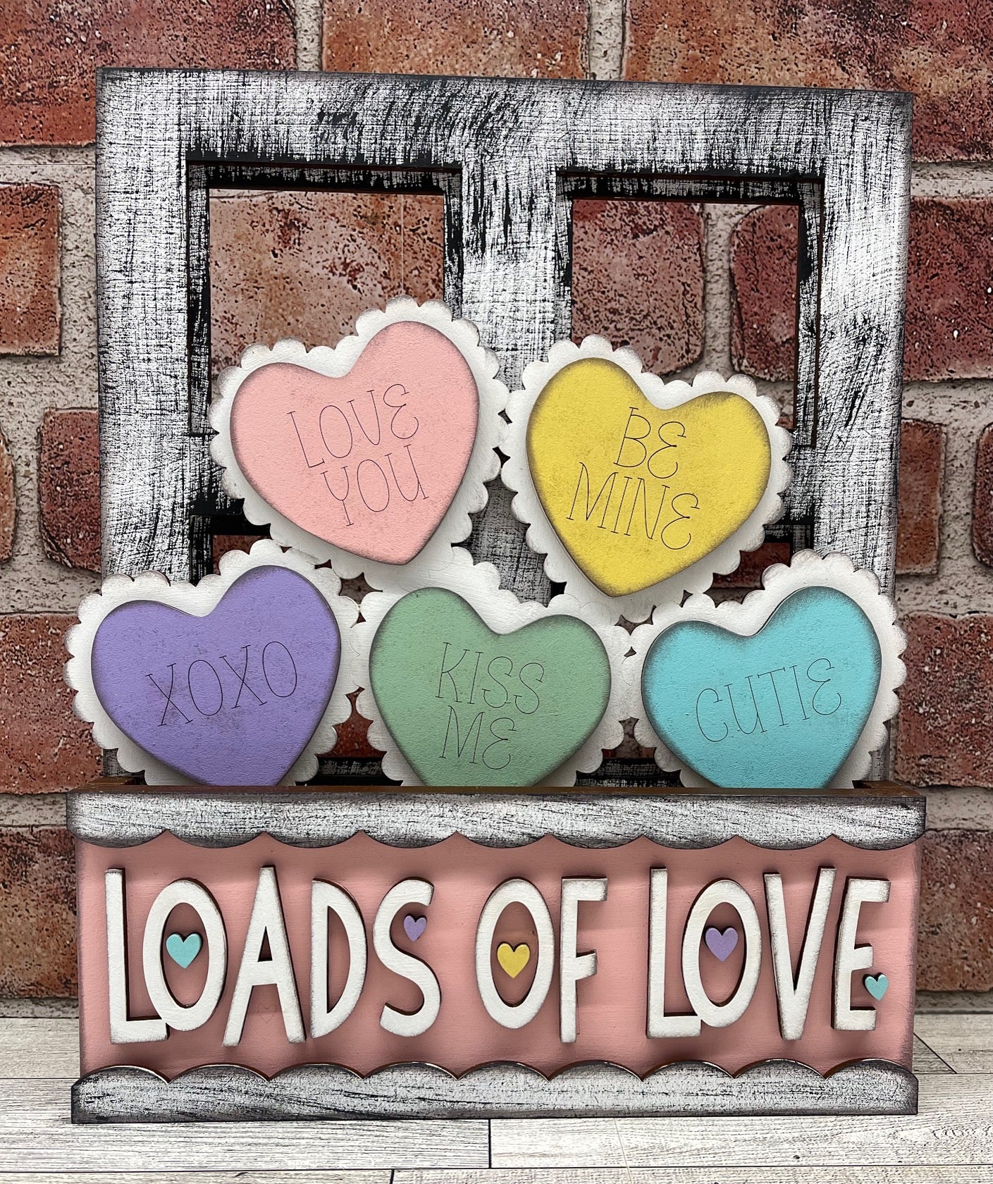 Loads of Love Valentine's Hearts - Insert for Changeable Window Box unpainted wood cutouts, ready for you to paint