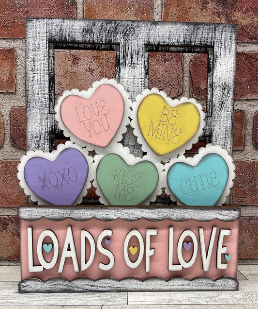 Loads of Love Valentine's Hearts - Insert for Changeable Window Box unpainted wood cutouts, ready for you to paint