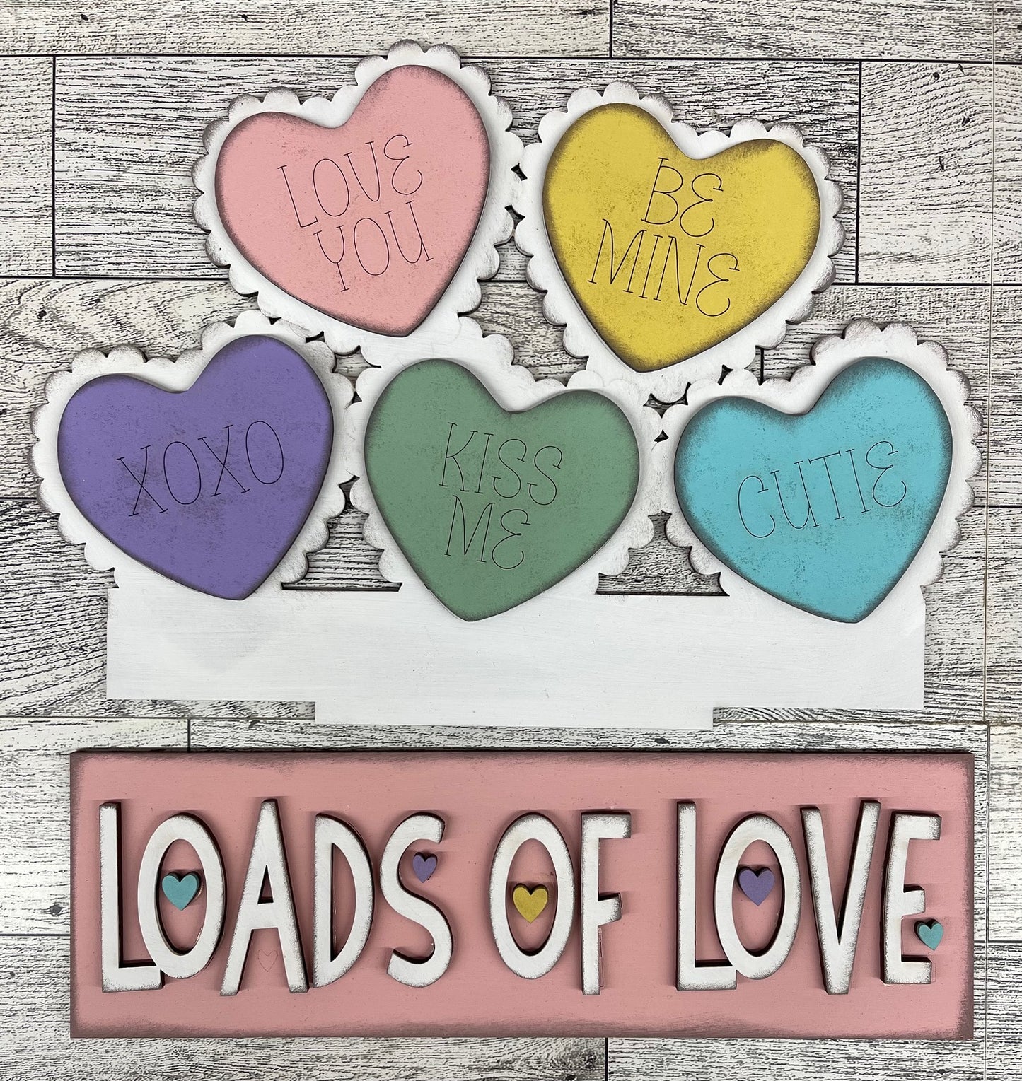 Loads of Love Valentine's Hearts - Insert for Changeable Window Box unpainted wood cutouts, ready for you to paint