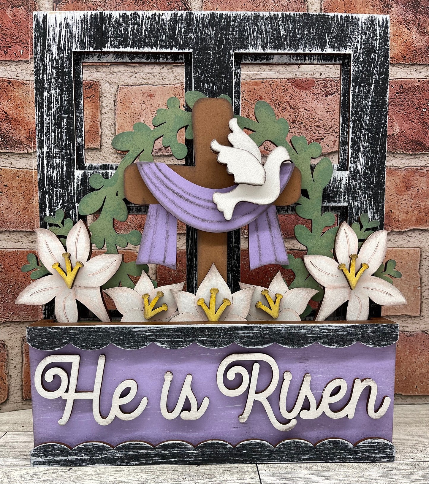 He is Risen Insert for Changeable Window Box unpainted wood cutouts, ready for you to paint