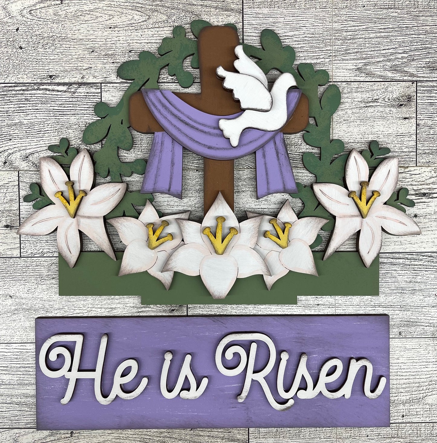 He is Risen Insert for Changeable Window Box unpainted wood cutouts, ready for you to paint