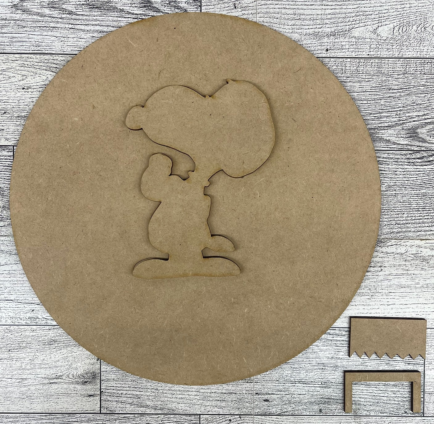 Snoopy Raw Strength & Courage Sign cutouts - unpainted wood ready for you to paint