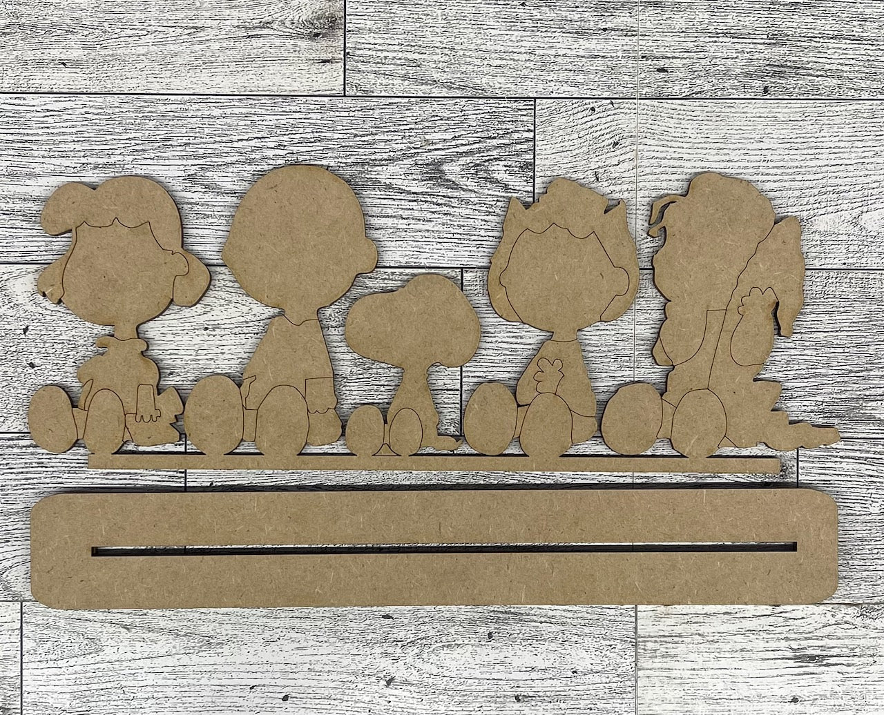 Peanuts gang 2026 set of 5 standers - unpainted wood ready for you to paint