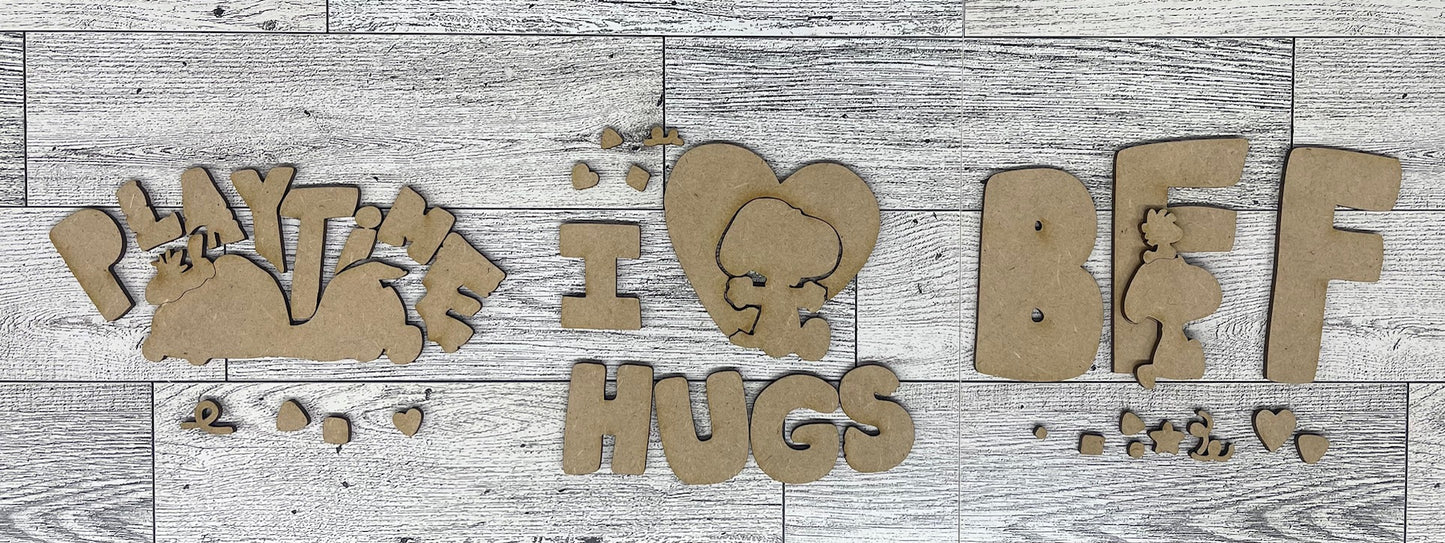 Playtime Peanuts Trio 2026 - unpainted wood ready for you to paint