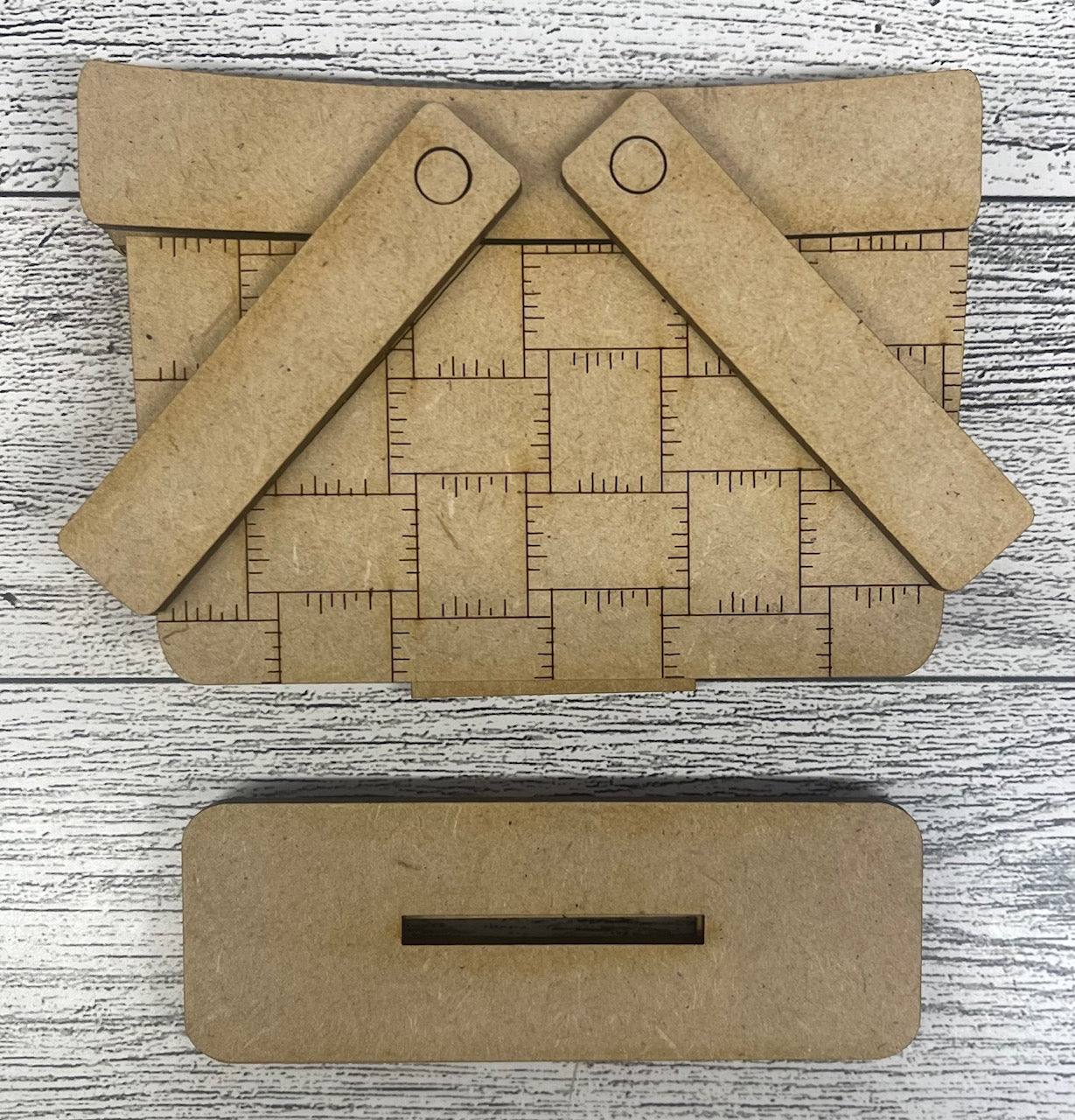 NEW Reversible Farm Picnic Basket for inserts 2026 - cutouts unpainted ready for you to finish