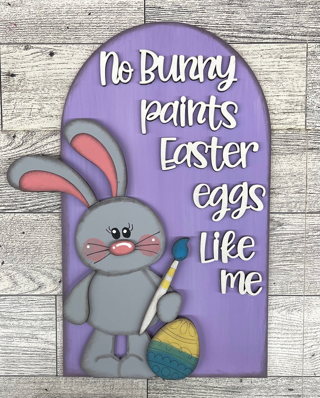 Floppy Easter Bunny Painter Arch Frame Insert cutouts - unpainted wooden cutouts, ready for you to paint