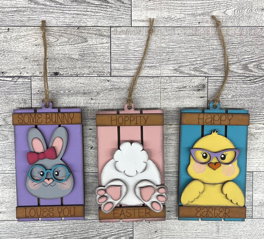 Easter Pallet Gift Card Ornaments - unpainted cutouts - ready for you to paint