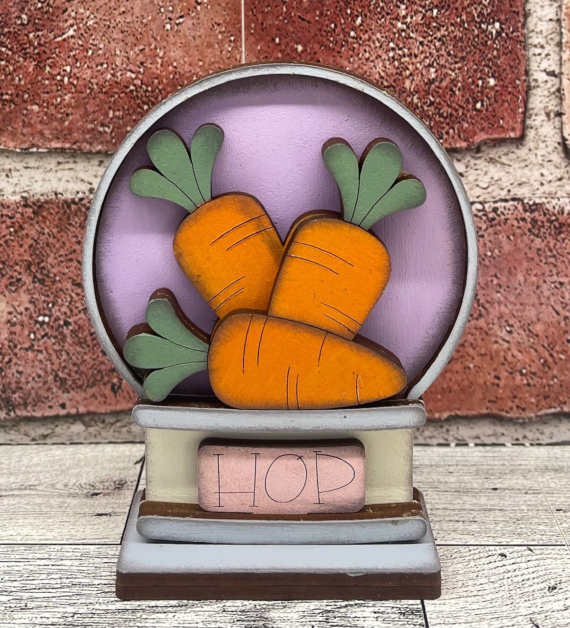 Mini Easter Carrot Globe Insert - unpainted wood cutouts, ready for you to paint