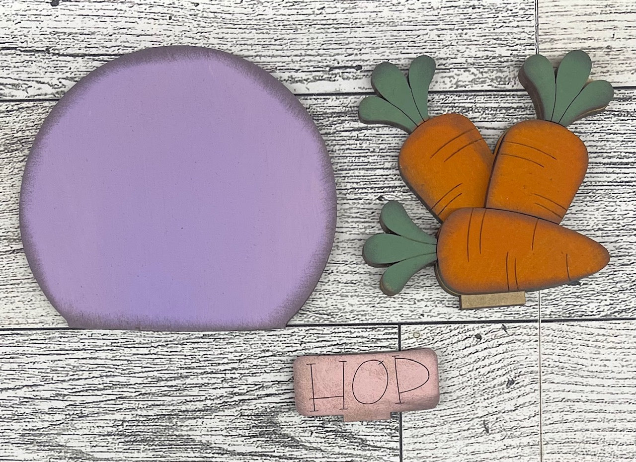 Mini Easter Carrot Globe Insert - unpainted wood cutouts, ready for you to paint