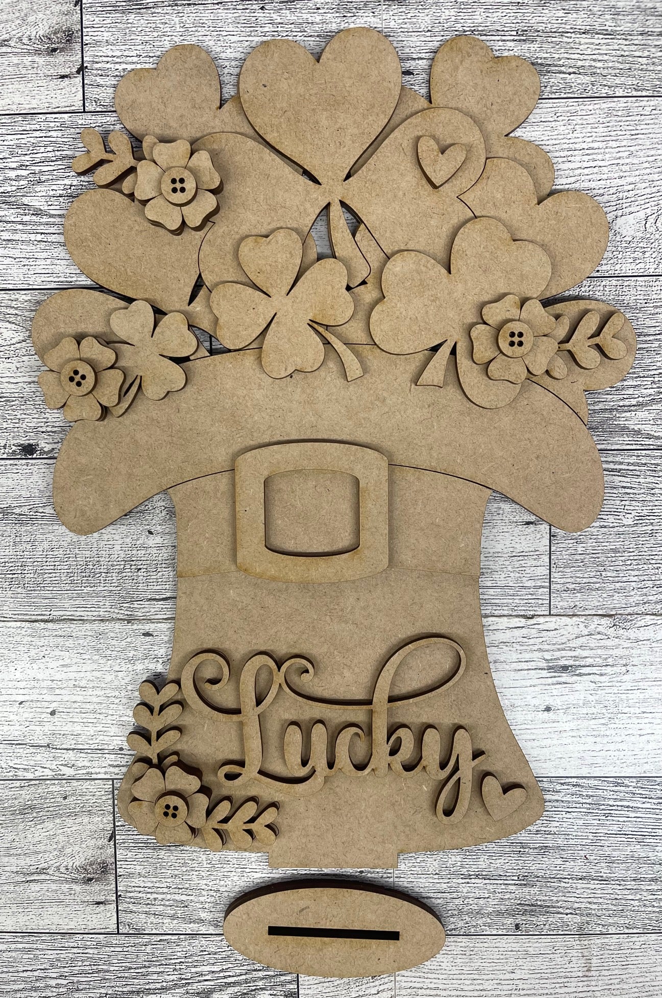 Large St. Patrick’s Day Hat 2026 unpainted cutouts ready for you to paint