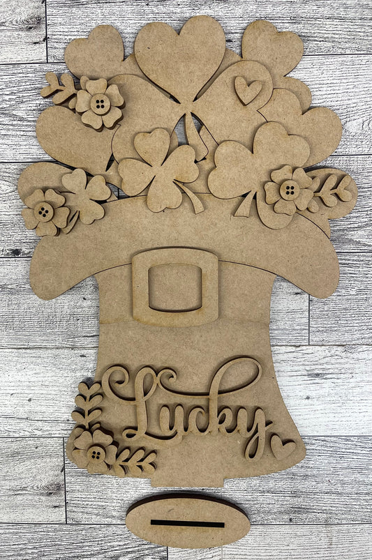 Large St. Patrick’s Day Hat 2026 unpainted cutouts ready for you to paint