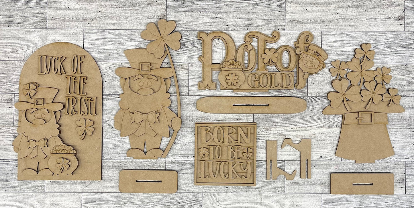 February Monthly Craft Kit - St. Patrick's Day Leprechaun themed - does not include frame or plain arch or HOME arch frame sold separately - unpainted ready for you to finish