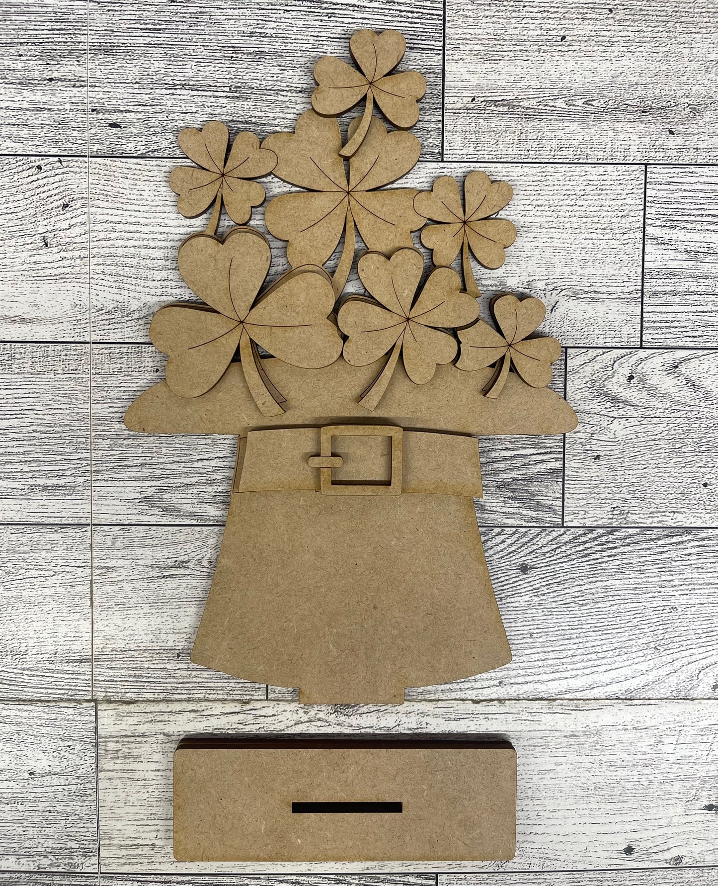 February Monthly Craft Kit - St. Patrick's Day Leprechaun themed - does not include frame or plain arch or HOME arch frame sold separately - unpainted ready for you to finish