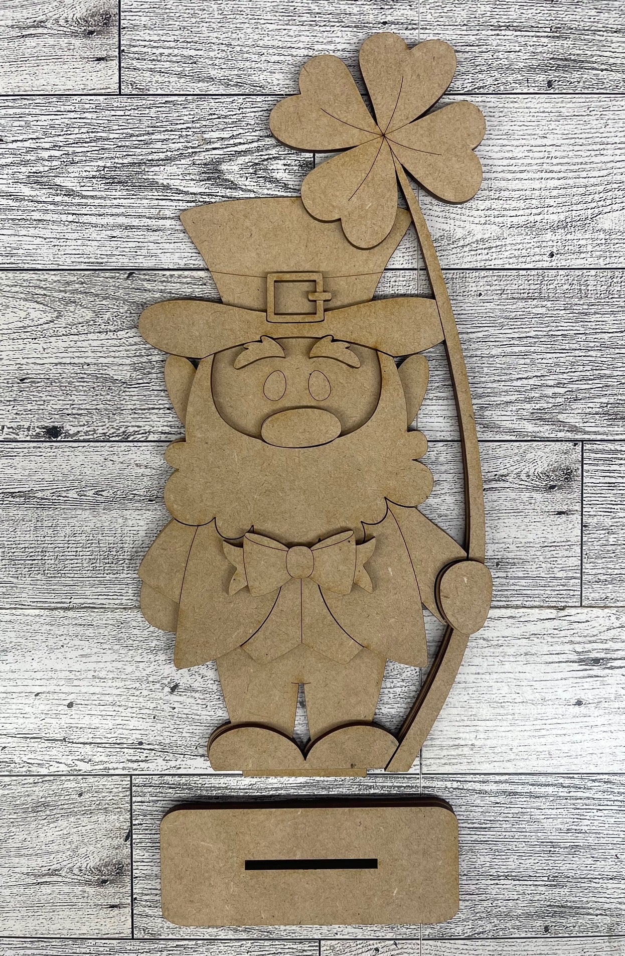 February Monthly Craft Kit - St. Patrick's Day Leprechaun themed - does not include frame or plain arch or HOME arch frame sold separately - unpainted ready for you to finish