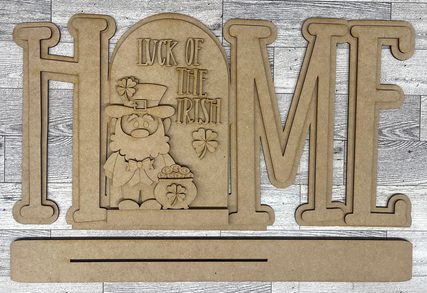 February Monthly Craft Kit - St. Patrick's Day Leprechaun themed - does not include frame or plain arch or HOME arch frame sold separately - unpainted ready for you to finish