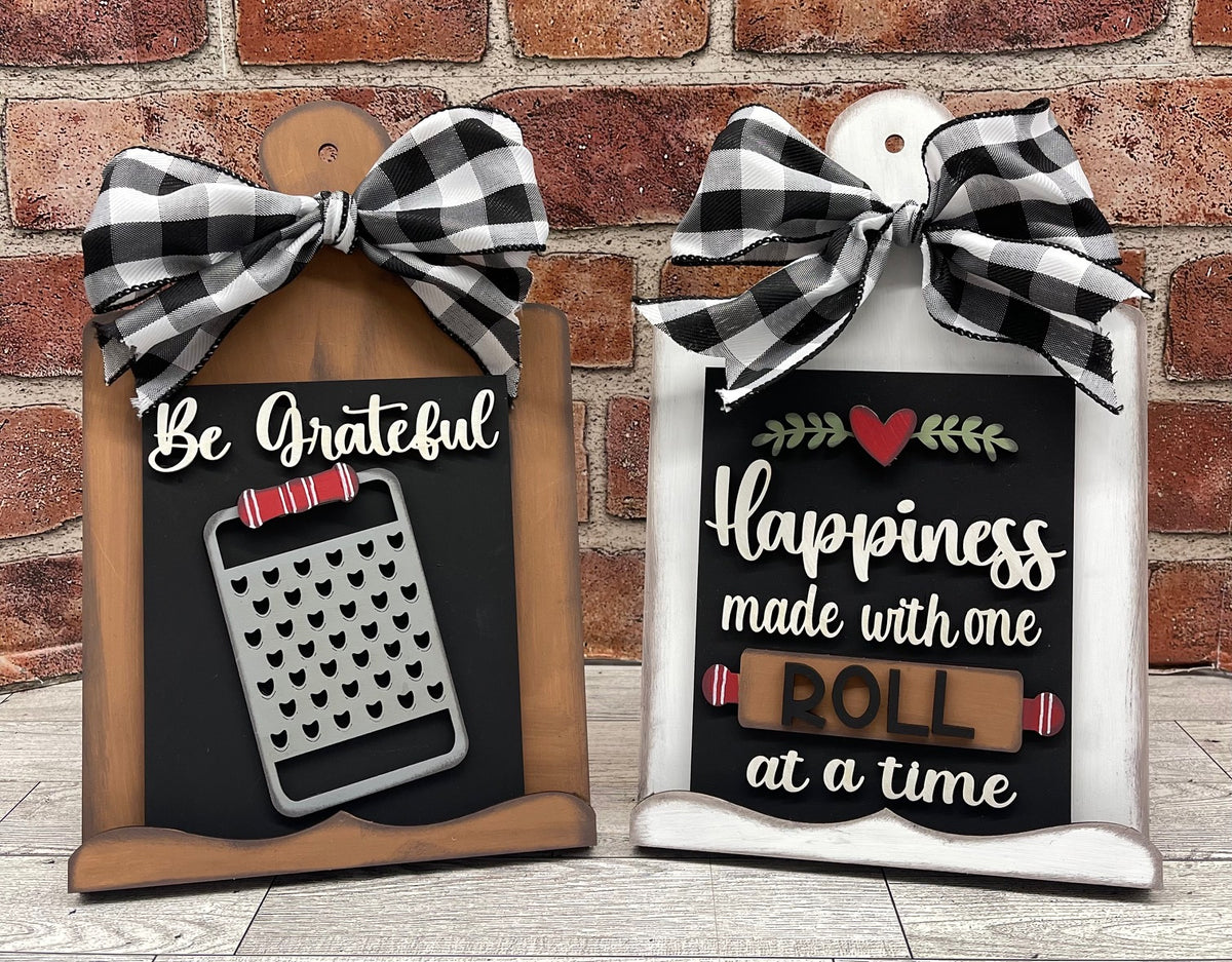 3 Kitchen Signs Primitive Home Collection cutouts - unpainted wooden c ...