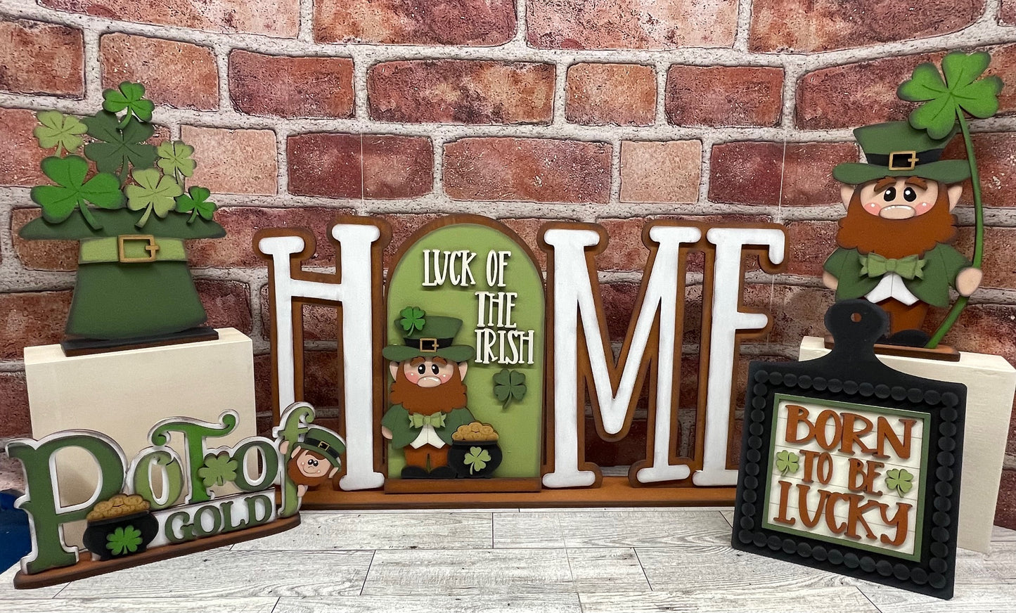 February Monthly Craft Kit - St. Patrick's Day Leprechaun themed - does not include frame or plain arch or HOME arch frame sold separately - unpainted ready for you to finish