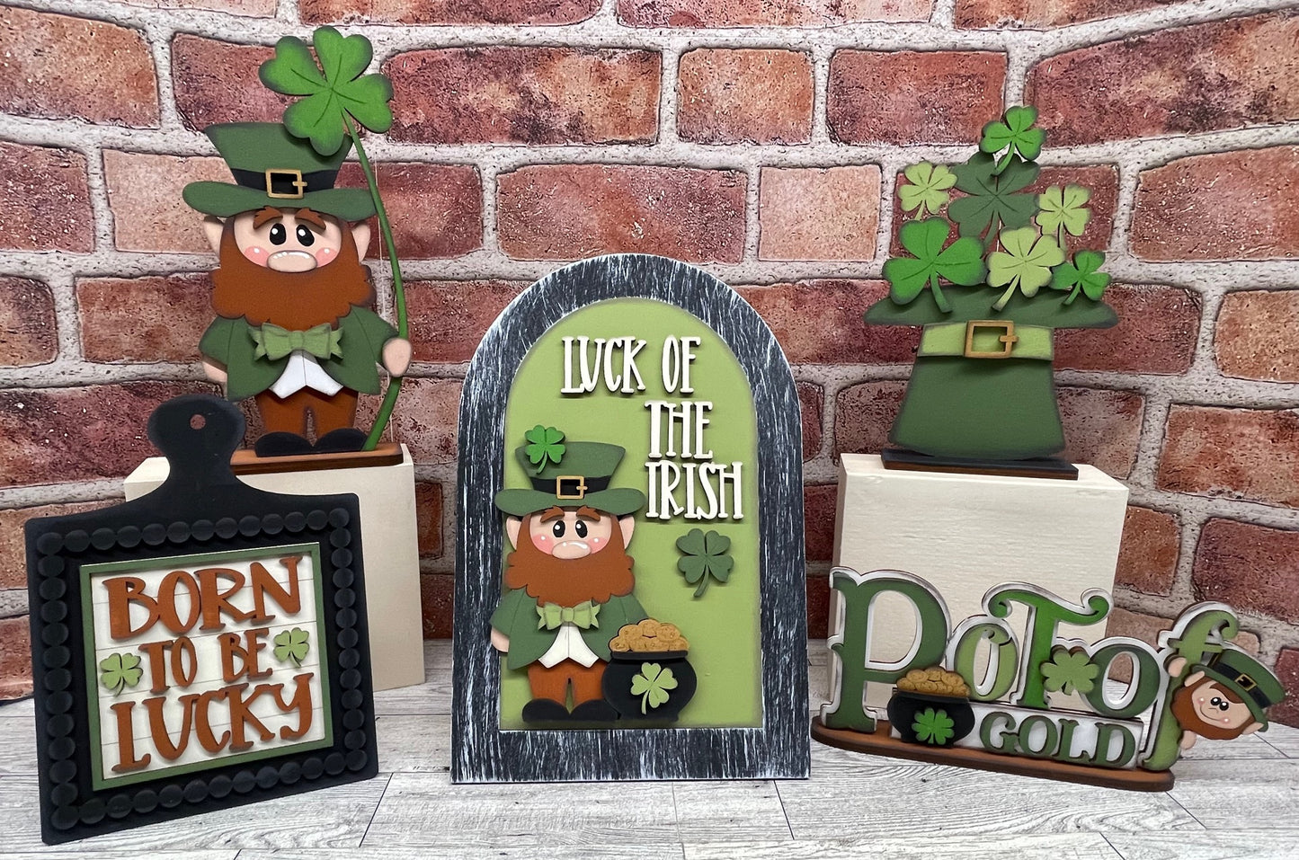 February Monthly Craft Kit - St. Patrick's Day Leprechaun themed - does not include frame or plain arch or HOME arch frame sold separately - unpainted ready for you to finish