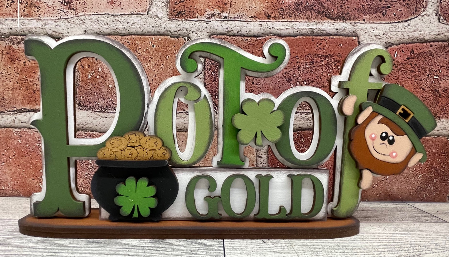 February Monthly Craft Kit - St. Patrick's Day Leprechaun themed - does not include frame or plain arch or HOME arch frame sold separately - unpainted ready for you to finish