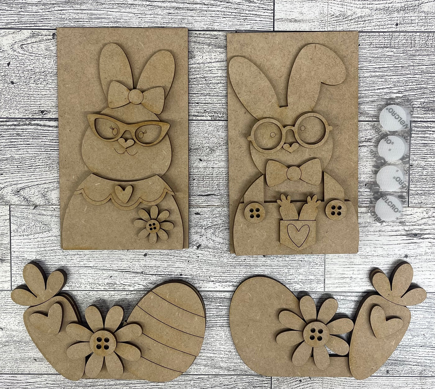 Easter Bunny Insert for the Cottage Cabinet - unpainted wooden cutouts, ready for you to paint