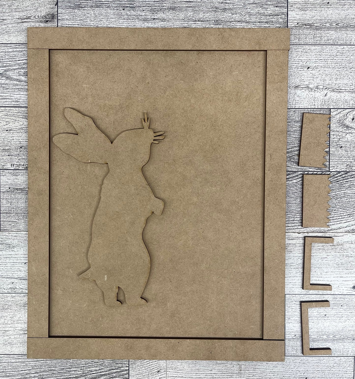 The Greatest Gift of Easter is Hope - Bunny cutouts and sign with sawtooth hangers - unpainted wooden cutouts, ready for you to paint
