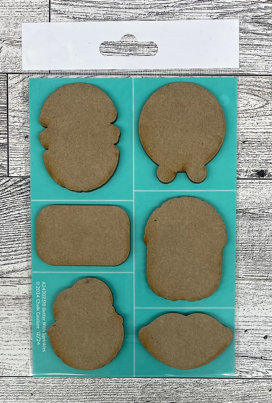 Better with Sprinkles Cutouts, unpainted wooden cutouts - ready for you to paint