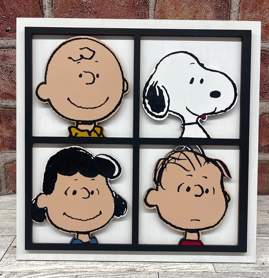 Peanuts Portrait Signs - March 2026 Club Couture Transfer - Cutout unpainted wood ready for you to paint
