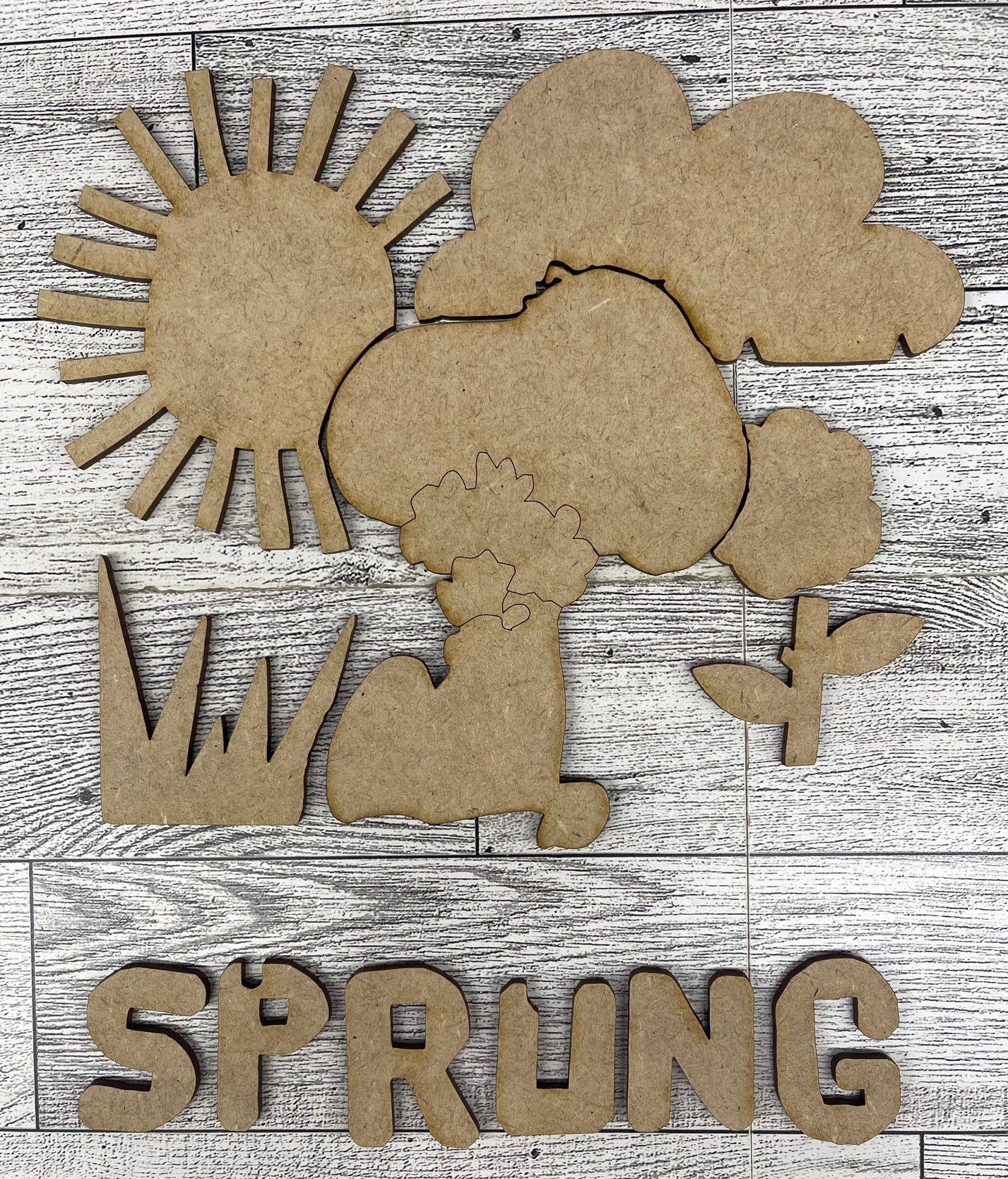 Peanuts - Snoopy Spring has Sprung - Cutout unpainted wood ready for you to paint