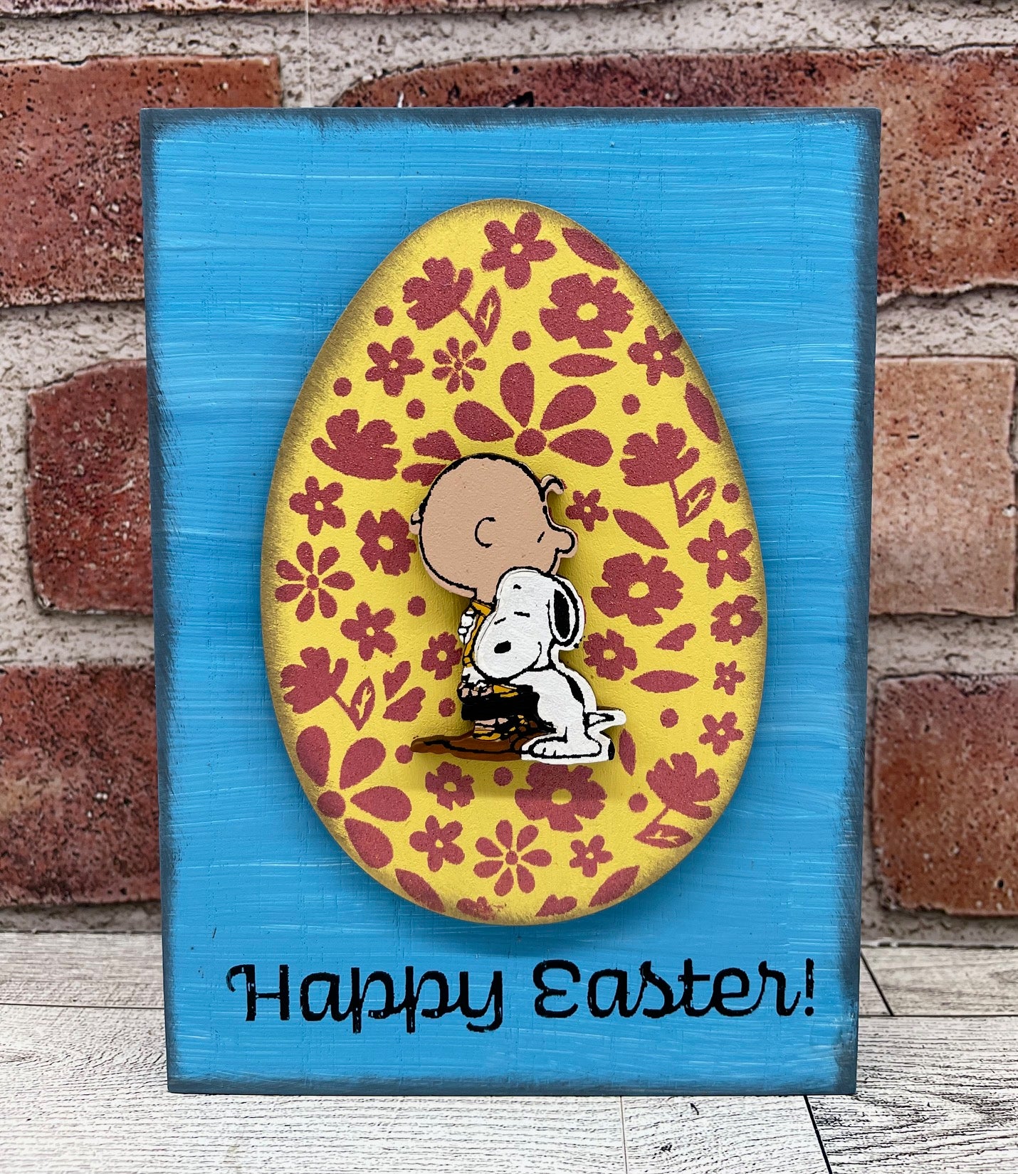 Peanuts Charlie Brown & Snoopy Eggcellent Friends - unpainted wood ready for you to paint