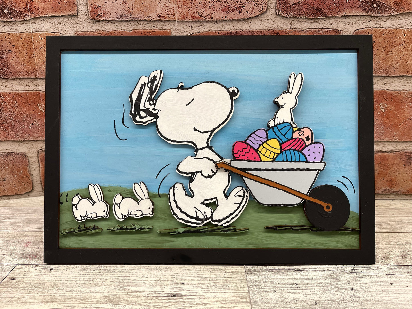 Peanuts - Snoopy Easter Eggs in Wheelbarrow - Cutout unpainted wood ready for you to paint
